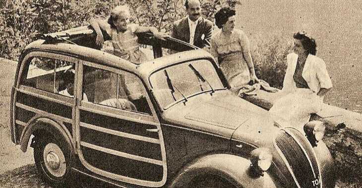 Fiat 500 B Giardiniera Belvedere 1948 года выпуска Музей автомобилей в Турине