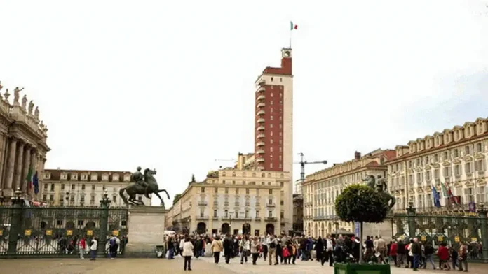 Панорама Турина с здания Torre Littoria Палец Муссолини