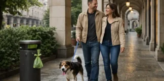 Домашние животные в Италии: правила, документы, приюты, защита животных и советы для жизни Домашние животные в Италии: собака и хозяин на улице Турина Атмосферная городская сцена в Турине с владельцем и собакой, спокойная повседневная жизнь