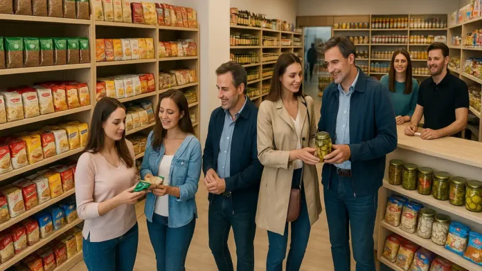 russkiy_magazin-turin Русский магазин в Турине - полки с русскими и украинскими продуктами Фотография русского и украинского магазина в Турине Negozio russo Torino Piemonte. Полки с продуктами, заморозкой, сладостями и соленьями для русскоязычных жителей и итальянцев