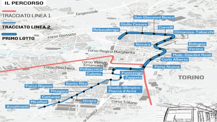 Проект линии метро 2 в Турине