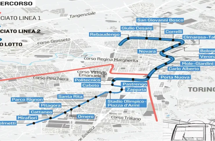 Проект линии метро 2 в Турине
