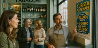 Крупный выигрыш в Турине по лотерейному билету: анонимный гражданин выиграл 1 740 000 евро в лотерее Италии Крупный выигрыш в Турине по лотерее Турист навсегда в Италии Моментальный лотерейный билет «Turista per sempre» и евро купюры, иллюстрирующие крупный выигрыш в Турине и тему лотерей в Италии
