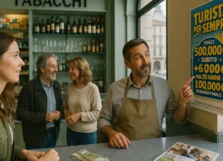 Крупный выигрыш в Турине по лотерейному билету: анонимный гражданин выиграл 1 740 000 евро в лотерее Италии Крупный выигрыш в Турине по лотерее Турист навсегда в Италии Моментальный лотерейный билет «Turista per sempre» и евро купюры, иллюстрирующие крупный выигрыш в Турине и тему лотерей в Италии