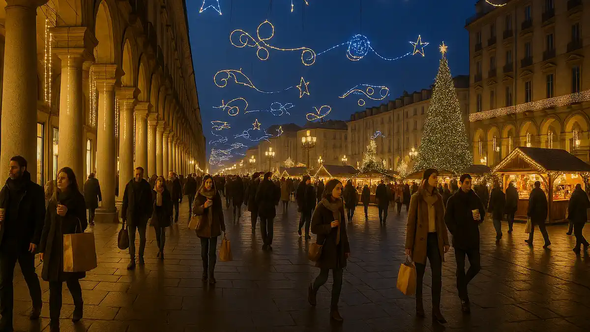 Рождество в Турине: Luci d'Artista, ярмарки и шопинг в центре города