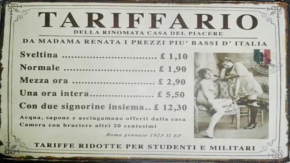 Сколько стоила проститутка в Италии сто лет назад