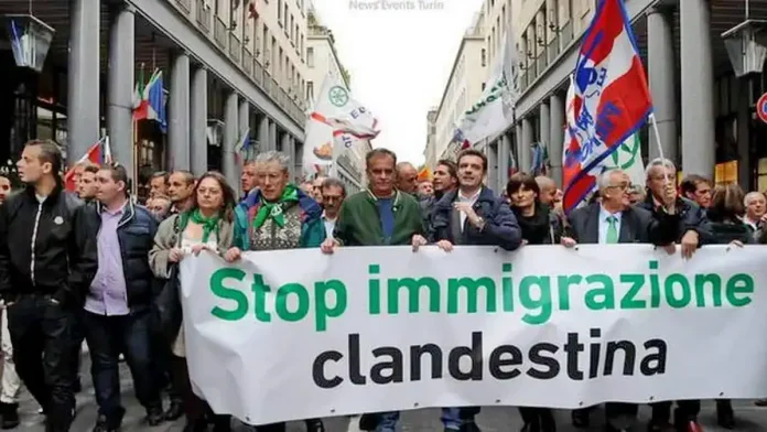 Lega Nord в Турине протест против иммиграции