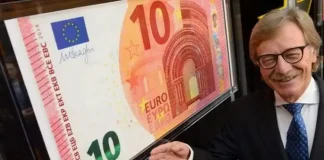 Центральный банк Европы представил обновленную банкноту номиналом € 10 Европейский центральный банк представил свою новую банкноту в 10 евро
