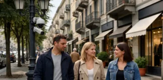 Камеры видеонаблюдения на corso Vercelli в Турине: как жители и бизнес защищаются от краж Камеры видеонаблюдения в Турине на corso Vercelli и вечерняя городская улица на corso Vercelli в Турине с уличными камерами и безопасной городской средой