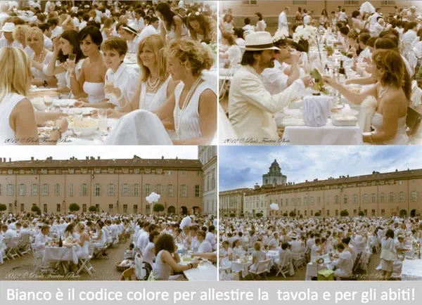 Италия Турин ужин в белой одежде