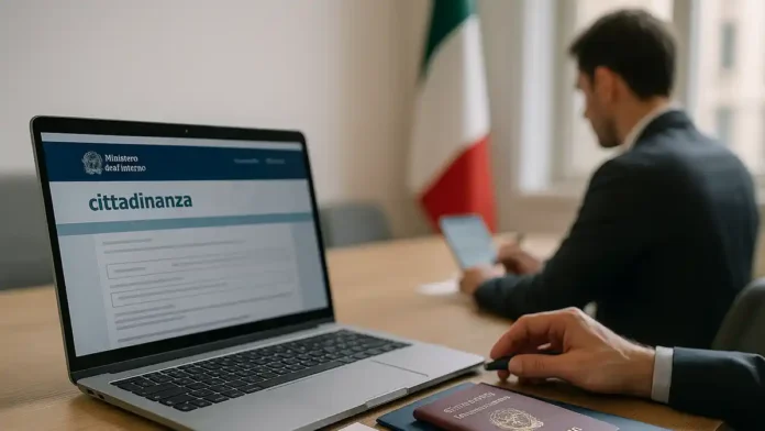 italianskoe-grajdanstvo_online_turin-flag Онлайн оформление итальянского гражданства через интернет – флаг Италии и паспортФлаг Италии и паспорт на фоне рабочего стола с папкой документов, ассоциирующихся с подачей заявления на гражданство онлайн через официальный портал Министерства внутренних дел.