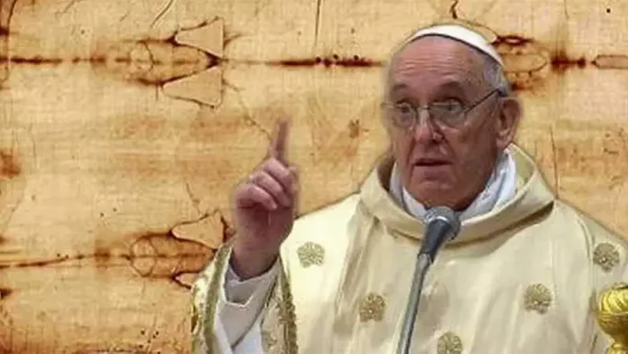 Папа Римский визит в Турин поклонение Плащанице