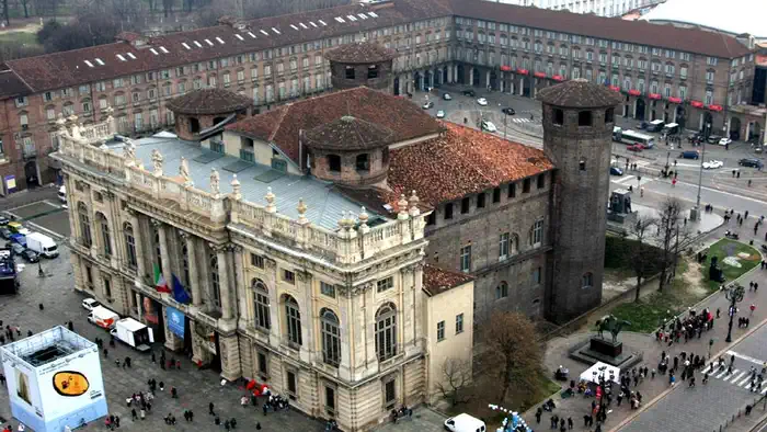 Площадь Кастелло в Турине вид сверху