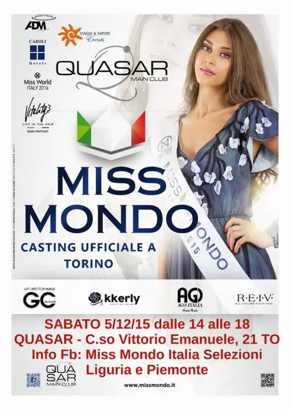 Miss Mondo Torino casting2015