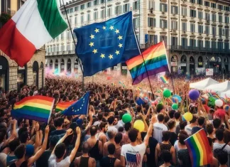 Запечатлевая историю: фото и видео с гей парада ЛГБТ в Турине, Италия, 2016 Гей парад в Турине