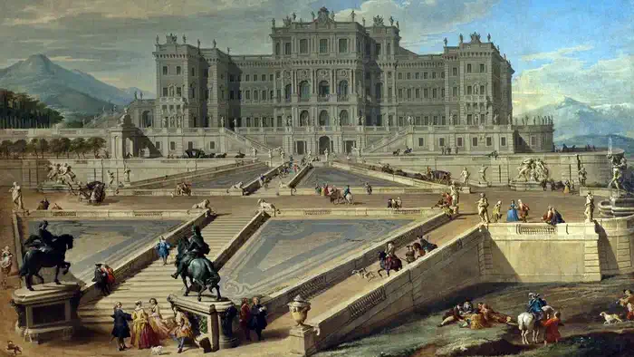 Историческая фотография замка Риволи в Турине