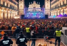 Новые металлоискатели и заграждения: обеспечение безопасности на площади в Турине Антитеррор в турине на праздник Новый год Италия