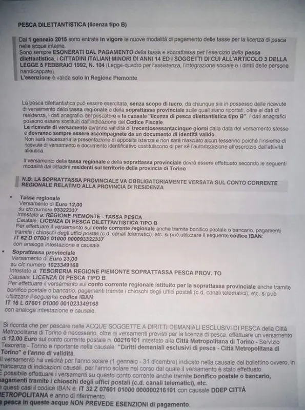 Рыбалка в Италии Турин Пьемонт получить лицензию