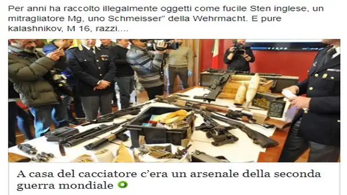 В Турине найден арсенал с оружием