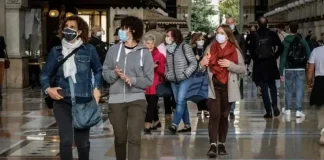 События Турина в октябре 2020 года Маски на открытом воздухе в Италии