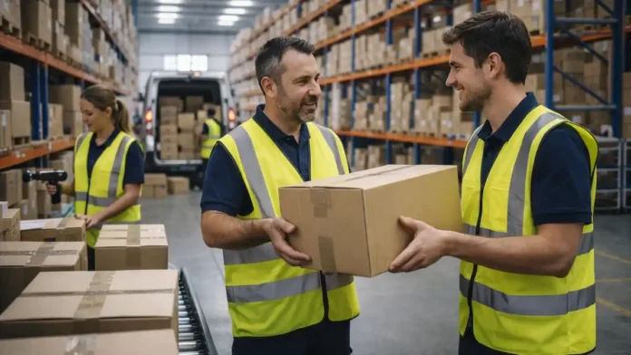 Amazon в Италии - склад и логистика, доставка и покупки онлайн Складская логистика Amazon, как символ быстрых доставок и онлайн-покупок в Италии.