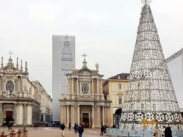 Рождественские огни в Турине 2 декабря