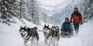 Катание на собачьих упряжках в Пьемонте: где попробовать, сколько стоит и как подготовиться Катание на собачьих упряжках в Пьемонте зимой - упряжка хаски в Альпах Снежная тропа в Альпах Пьемонта, упряжка хаски и участники в зимней экипировке, ощущение скорости и приключения.