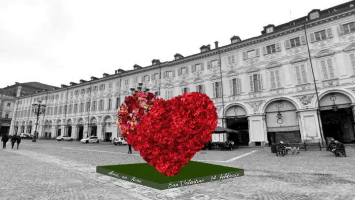 Сан-Карло открытие цветочного сердца Дня святого Валентина 2022