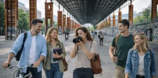 Парк Дора в Турине: постиндустриальный парк, события под навесом и лучшие места для прогулки Парк Дора в Турине: постиндустриальный парк Parco Dora и навес Lotto Vital Parco Dora с индустриальными элементами, дорожками и зелеными зонами