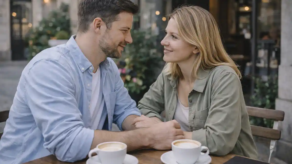 Пара в Италии обсуждает отношения и доверие, мягкий дневной свет Сколько секса нужно для счастья в отношениях - честный разбор без мифов