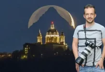 Фотография Суперги на фоне горы Монвизо и луны Снимок Дня от NASA: Уникальное Изображение Базилики Суперга и Луны от Валерио Минато