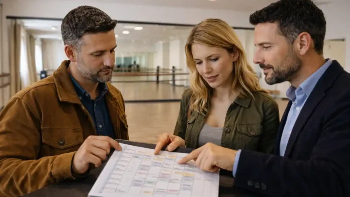 Танцевальные школы Турина - курсы и выбор направления Люди выбирают школу танцев в Турине, обсуждают расписание и стиль, современная атмосфера