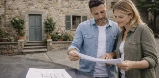 Дом за 1 евро в Италии: условия, список коммун и свежие обновления Дом за 1 евро в Италии: покупка и ремонт Ключи от старого каменного дома в итальянской деревне, рядом папка с документами и планом ремонта, атмосфера реальной Италии без туристической постановки