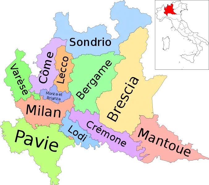 Север Италия карта городов
