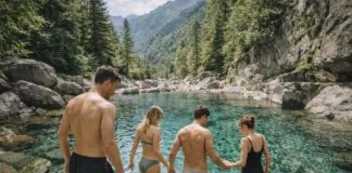 Купание в горах Пьемонта: где поплавать в чистой воде рядом с Турином Купание в горах Пьемонта рядом с Турином: чистая вода и альпийские виды Летний день в горах Пьемонта, природная купель с прозрачной водой, камни и зелень, ощущение прохлады и отдыха