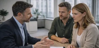 Алименты в Италии после развода: кто и когда имеет право на выплаты Алименты в Италии после развода - консультация по выплатам и документам современная сцена в Италии: специалист объясняет паре 30–45 лет порядок выплат после развода, на столе папка с документами