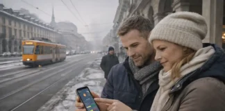 Смог в Турине: почему воздух в Пьемонте часто “тяжёлый” и что реально делают власти Смог в Турине и качество воздуха в Италии Описание: Зимний Турин в лёгкой дымке, городская улица без толпы, люди в повседневной одежде, натуральные лица