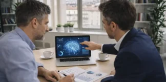 Искусственный интеллект в Италии — перспективы, риски и что будет с работой Искусственный интеллект в Италии специалисты обсуждают внедрение ИИ в рабочие процессы, спокойная деловая атмосфера, без текста и логотипов