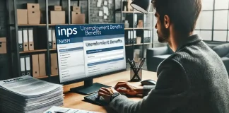 Пособие по безработице в Италии: Правила и советы по получению NASpI Человек подает заявление на получение пособия по безработице NASpI через сайт INPS