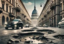 Турин: Проблема дорожных ям и её последствия для горожан Турин: Проблема дорожных ям и её последствия для горожан