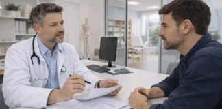 Реформа семейной медицины в Пьемонте с 2025 года: что меняется для пациентов и врачей Реформа семейной медицины в Пьемонте 2025 Современная регистратура или семейная амбулатория в Пьемонте, врач и пациент обсуждают запись и план лечения