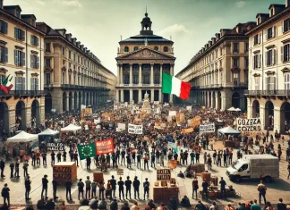Общенациональная забастовка в Италии: причины и возможные последствия Протестующие на забастовке в Турине против бюджетной манёвры правительства