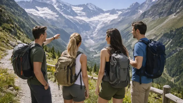 ledniki-italii-marshruty-sohranit-shirik Ледники Италии в Альпах маршрут для прогулки и панорама гор альпийской долины с ледником на заднем плане и безопасной тропой на переднем плане