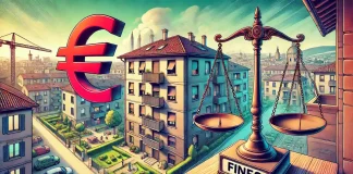 Штрафы за пустующие квартиры в Италии: новая инициатива в Турине Пустующая квартира с затемнёнными окнами в Турине. Знак штрафов и балансирующие весы, символизирующие справедливость