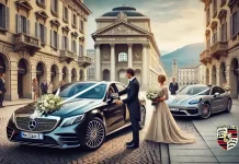 Mercedes и Porsche: аренда авто на свадьбу в Турине Люксовые автомобили Mercedes и Porsche для свадьбы в Турине