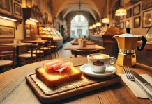 Где в Турине можно попробовать лучшие тосты: рейтинг Золотистый тост с сыром и ветчиной на тарелке в кафе Турина