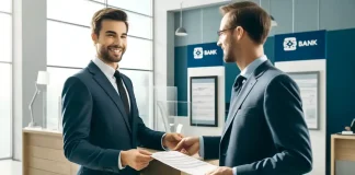 Открытие счета в банке Италии: полное руководство для иностранцев Клиент открывает счёт в итальянском банке, передавая документы менеджеру