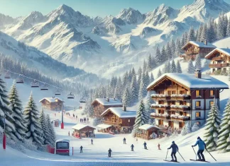 Альпы Пьемонта: горнолыжные курорты, отдых, недвижимость Горнолыжные курорты Пьемонта зимой, заснеженные склоны, лыжники на фоне Альп