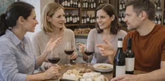 Гастрономия Пьемонта: традиционные блюда, вина, трюфели и лучшие места где вкусно Гастрономия Пьемонта трюфель Альба вино Бароло сыры Уютная дегустация в Пьемонте: на столе сырная тарелка, паста, бокалы красного вина, рядом сезонные продукты. Современная живая атмосфера