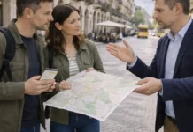 Где жить в Пьемонте: лучшие города для переезда, работы и покупки жилья Где жить в Пьемонте: Турин, Новара, Асти и лучшие города региона Дневной городской коллаж без текста: спокойная улица Турина с аркадами, на заднем плане силуэты альпийских холмов Пьемонта, на переднем плане пара 30–45 лет обсуждает карту и районы для жизни, рядом нейтральный специалист показывает варианты, современная Италия.